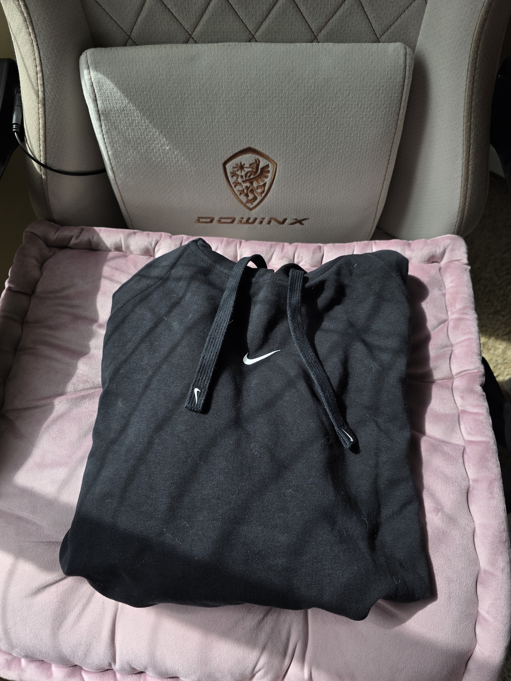 Nike Black Hoodie with White Swoosh